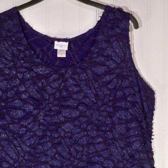 Jaclyn Smith, Blue Crackle Tank Top, 2X - Picture 1 of 5
